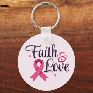 Pink Ribbon Cancer Awareness Keychain