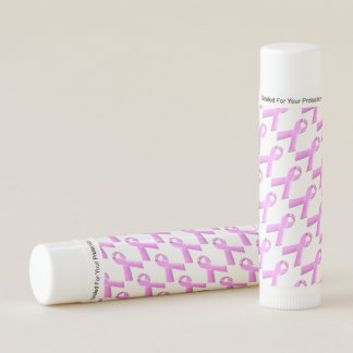 Pink ribbon cancer awareness pattern | white lip balm