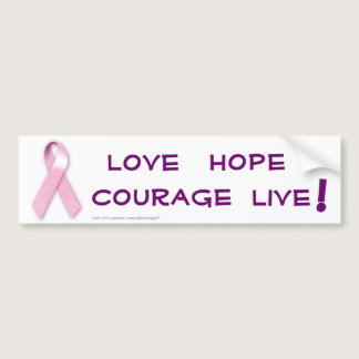 Pink Ribbon Cancer Bumper Sticker