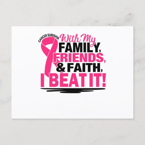 Pink Ribbon Cancer Survivor Friends Family And Fai Invitation Postcard