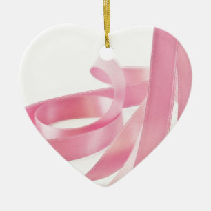 Pink Ribbon Ceramic Ornament