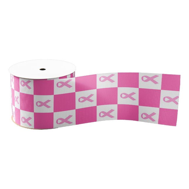 Pink Ribbon Checkerboard – Breast Cancer Awareness (Spool)