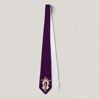 Pink Ribbon Christian Cross Design Tie
