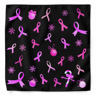 Pink Ribbon Christmas Bandana