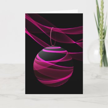 Pink Ribbon Christmas Celebration Holiday Card by DesignsByDeb at Zazzle