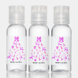 Pink Ribbon Christmas Tree Hand Sanitizer