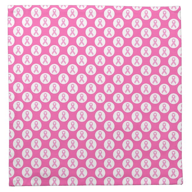 Pink Ribbon Circle – Breast Cancer Awareness Cloth Napkin (Front)