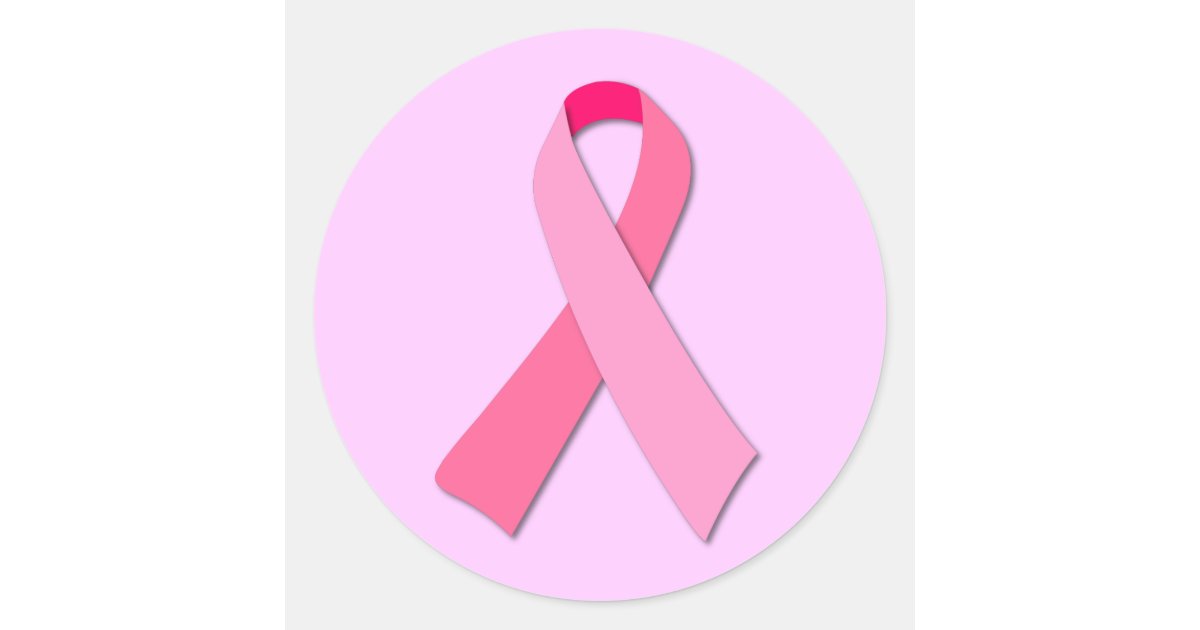 Pink Ribbon Classic Round Sticker | Zazzle