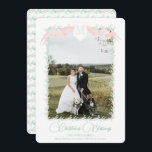 Pink Ribbon Crest Greenery Vintage Christmas Photo Holiday Card<br><div class="desc">Pink Ribbon Crest Greenery Vintage Christmas Photo Holiday Card. This beautiful Christmas Photo Card features watercolor greenery with a soft pink ribbon and crest as a frame for one photo. It is perfect if you are looking for classic, southern, grandmillenial Christmas photo card. Message me for any need adjustments or...</div>
