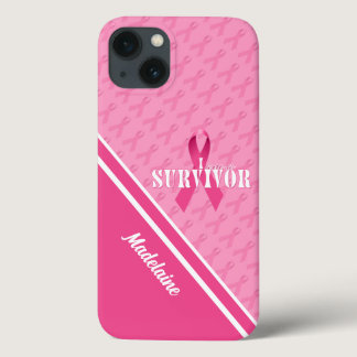 Pink Ribbon Custom Breast Cancer Survivor iPhone 13 Case