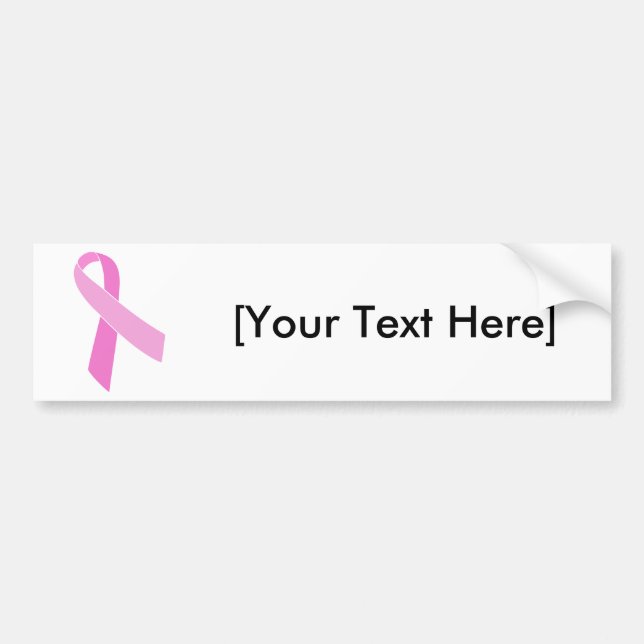 Pink Ribbon Customizable Bumper Sticker (Front)
