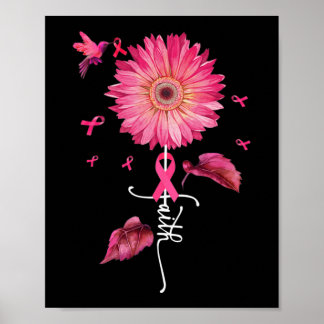 Pink Ribbon Daisy Faith - Breast Cancer Awareness  Poster