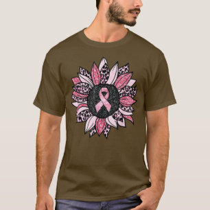 Pink Ribbon Daisy Sunflower Breast Cancer Awarenes T-Shirt