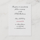 pink ribbon damask Reception   Cards (Back)