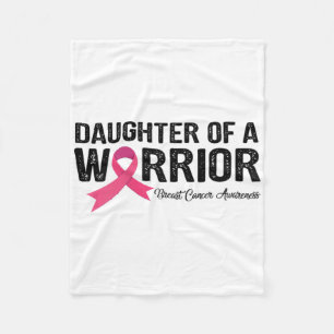 Pink Ribbon Daughter Of A Warrior Breast Cancer Aw Fleece Blanket