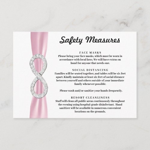 Pink Ribbon Diamond Infinity Safety Measures Enclosure Card