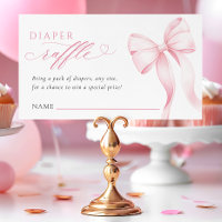 Pink Ribbon Diaper Raffle Enclosure Card