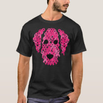 Pink Ribbon Dog Inspirational Breast Cancer Awaren T-Shirt