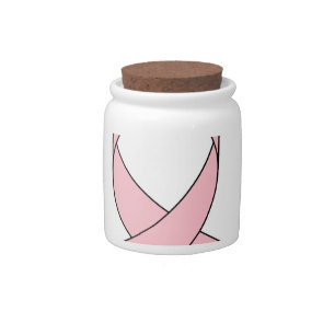 Pink Ribbon Drawing Candy Jar