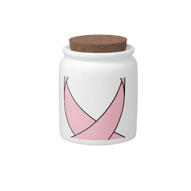 Pink Ribbon Drawing Candy Jar (Front)