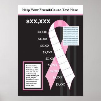 Pink Ribbon Effort Gauge Poster by FundraisingAndGoals at Zazzle
