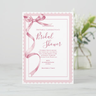 Pink Ribbon Elegant Bridal Shower Invitation