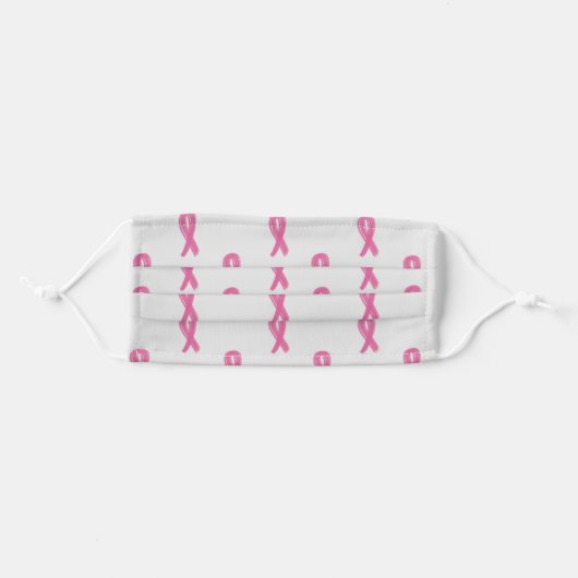 Pink Ribbon Face Mask Awareness (Front, Folded)