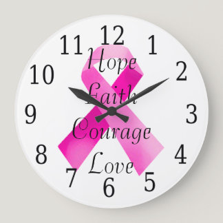 Pink Ribbon Faith Clock