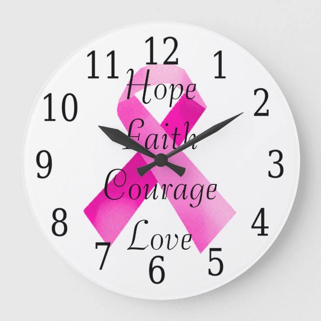 Pink Ribbon Faith Clock (Front)