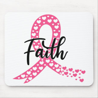 Pink Ribbon Faith Fighter Warrior Breast Cancer  Mouse Pad