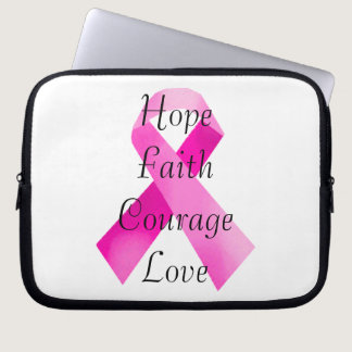 Pink Ribbon Faith Laptop Sleeve