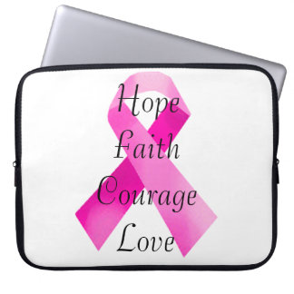 Pink Ribbon Faith Laptop Sleeve