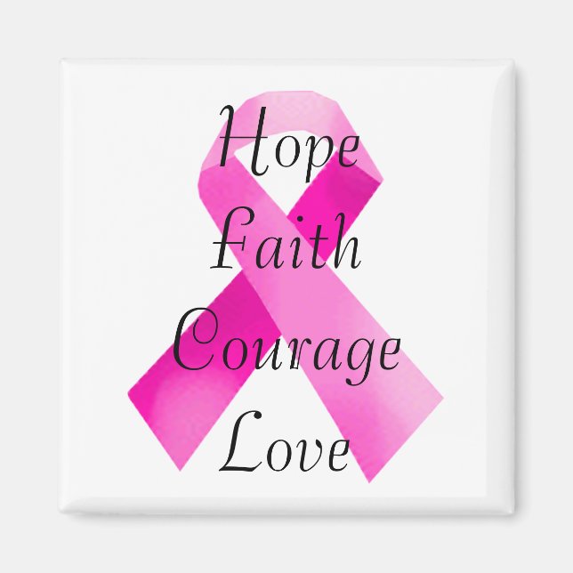 Pink Ribbon Faith Magnet (Front)