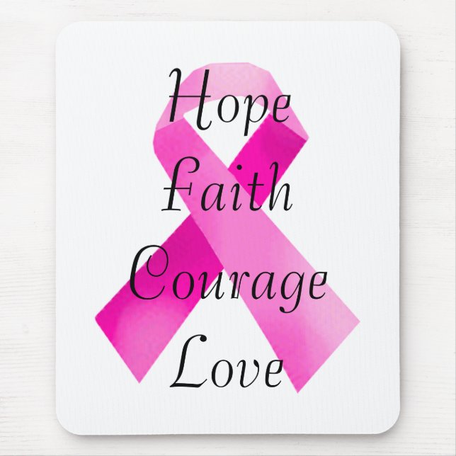 Pink Ribbon Faith Mouse Pad (Front)