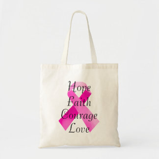 Pink Ribbon Faith Tote Bag