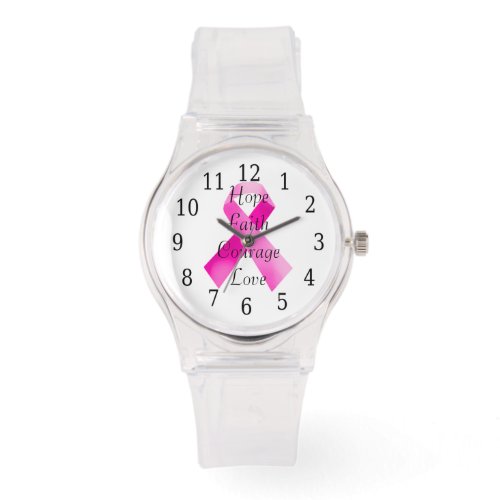 Pink Ribbon Faith Watch