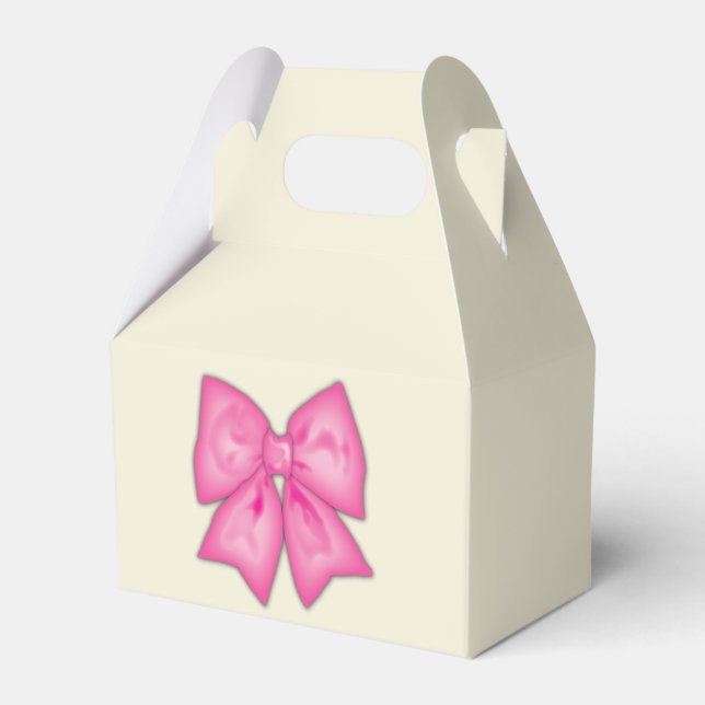 Pink Ribbon Favor Boxes (Front Side)