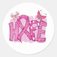 Pink Ribbon Fighter Butterfly Hope Breast Cancer