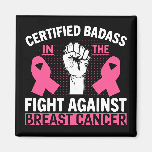 Pink Ribbon Fighter Warrior Breast Cancer Magnet | Zazzle