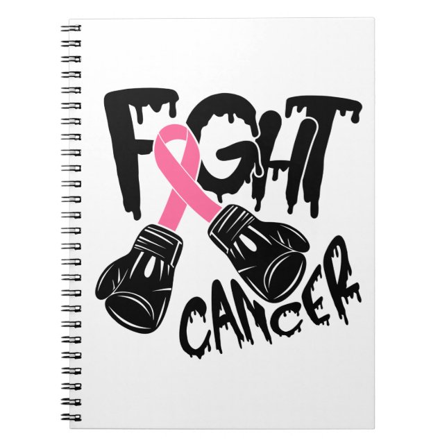 Pink Ribbon Fighter Warrior Breast Cancer  Noteboo Notebook (Front)