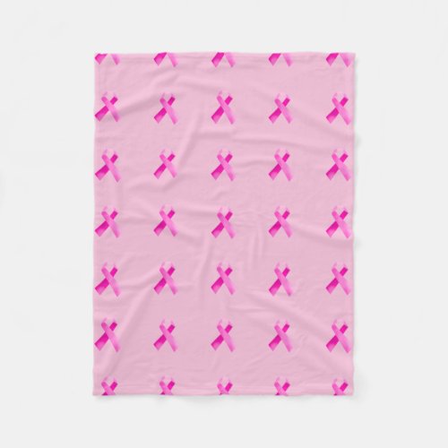 Pink Ribbon Fleece Blanket