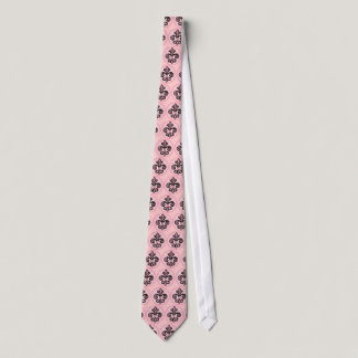 Pink Ribbon Fleur de lis Tie