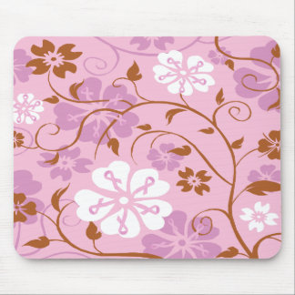Pink Ribbon Floral Mouse Pad