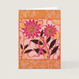 Pink Ribbon & Flowers: Thinking of You Card