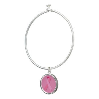 Pink Ribbon For Breast Cancer Awareness Bangle Bracelet by TerryBain at Zazzle