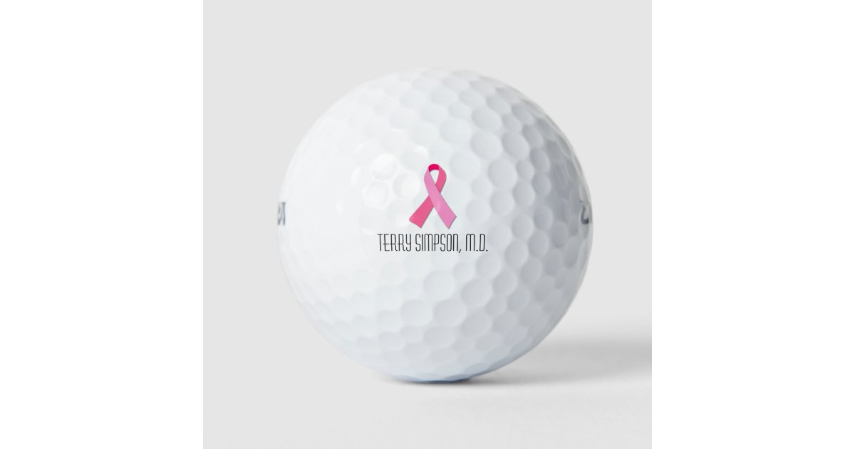 Pink Ribbon for Breast Cancer Awareness Golf Balls | Zazzle