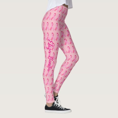 Pink Ribbon for Breast Cancer Awareness Leggings