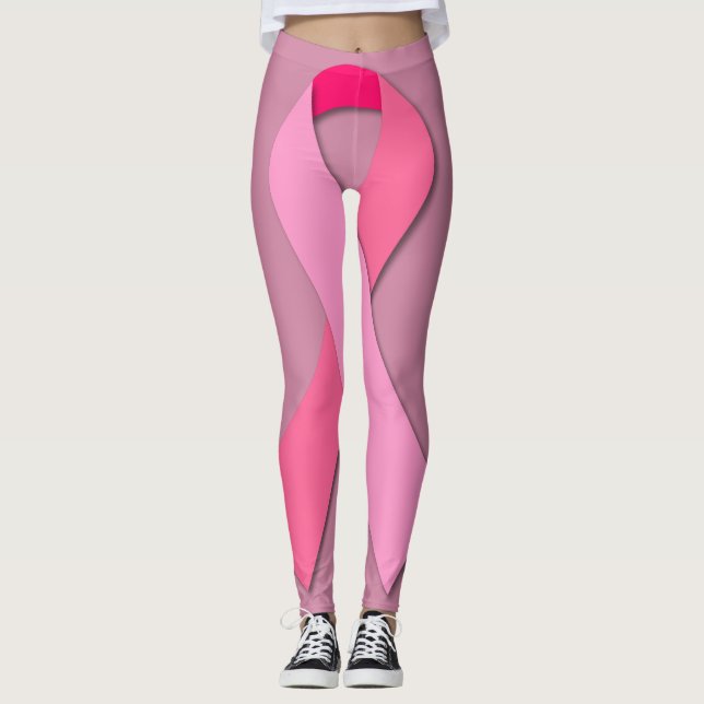 Pink Ribbon for Breast Cancer Awareness Leggings (Front)