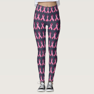 Pink Ribbon for Breast Cancer Awareness Midnight Leggings