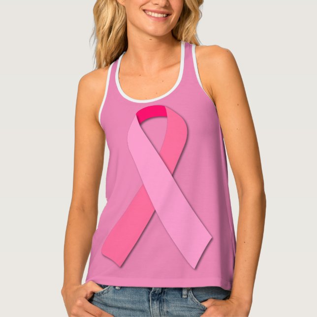 Pink Ribbon for Breast Cancer Awareness Tank Top (Front)